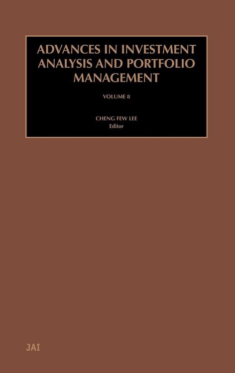 Produktbild: Advances in Investment Analysis and Portfolio Management