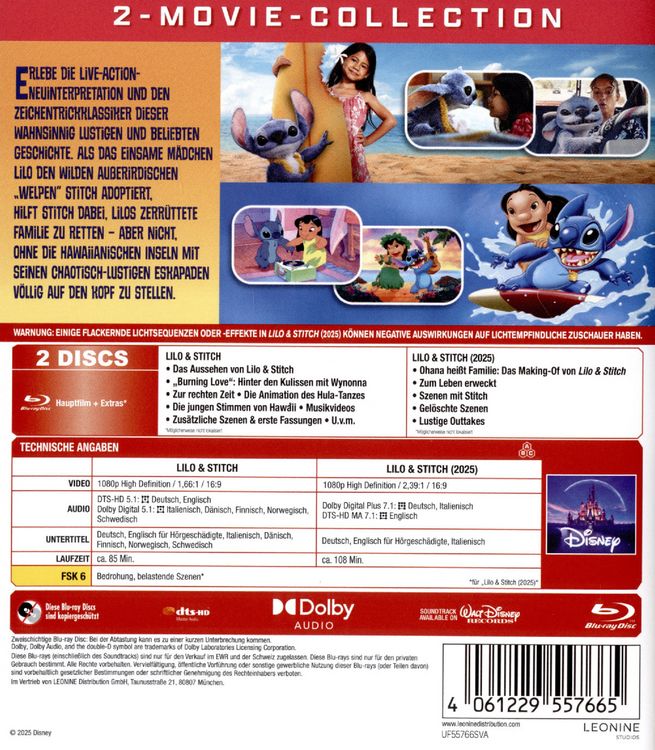 Produktbild: Lilo & Stitch 2-Movie-Collection [2 BRs]