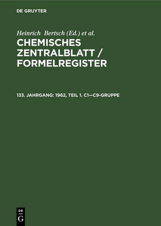 Produktbild: 1962, Teil 1. C1&mdash;C9-Gruppe
