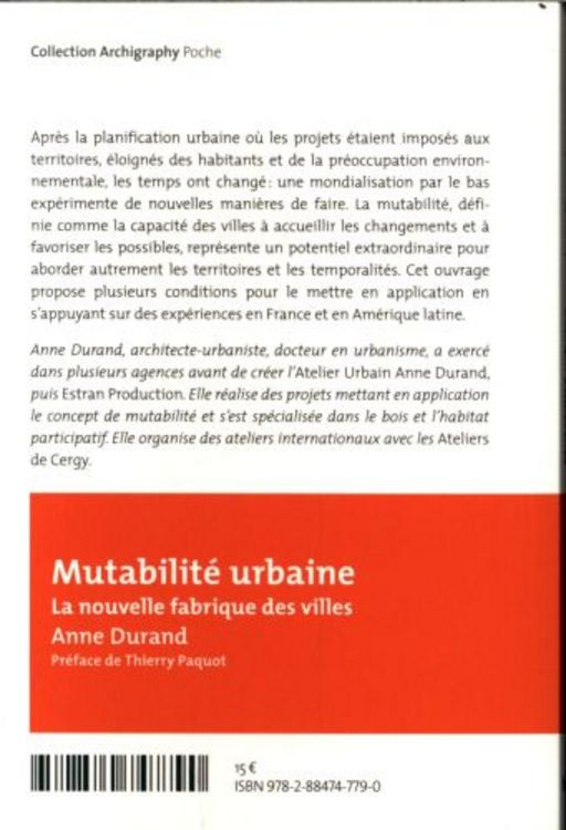 Produktbild: Mutabilit&eacute; urbaine : la nouvelle fabrique des villes