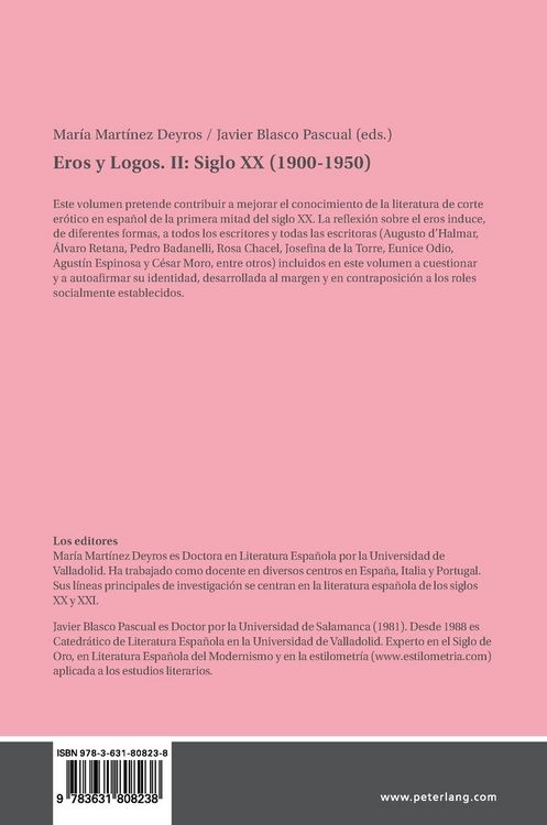 Produktbild: Eros y Logos. II: Siglo XX (1900-1950)