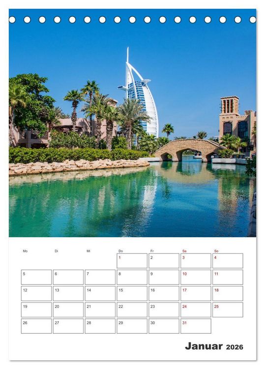 Produktbild: Dubai - Urlaubsplaner (Tischkalender 2026 DIN A5 hoch), CALVENDO Monatskalender