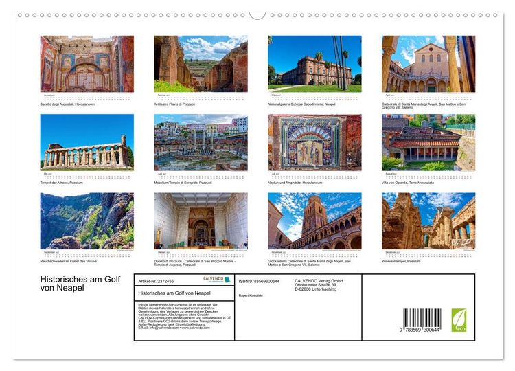 Produktbild: Historisches am Golf von Neapel (hochwertiger Premium Wandkalender 2027 DIN A2 quer), Kunstdruck in Hochglanz