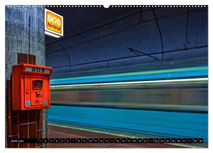 Produktbild: Frankfurt - mit der U-Bahn erfahren (hochwertiger Premium Wandkalender 2026 DIN A2 quer), Kunstdruck in Hochglanz