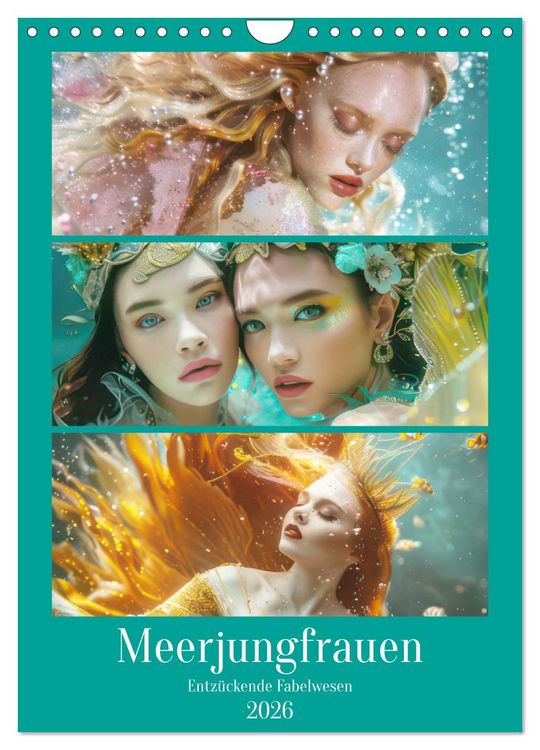Produktbild: Meerjungfrauen &ndash; Entz&uuml;ckende Fabelwesen (Wandkalender 2026 DIN A4 hoch), CALVENDO Monatskalender