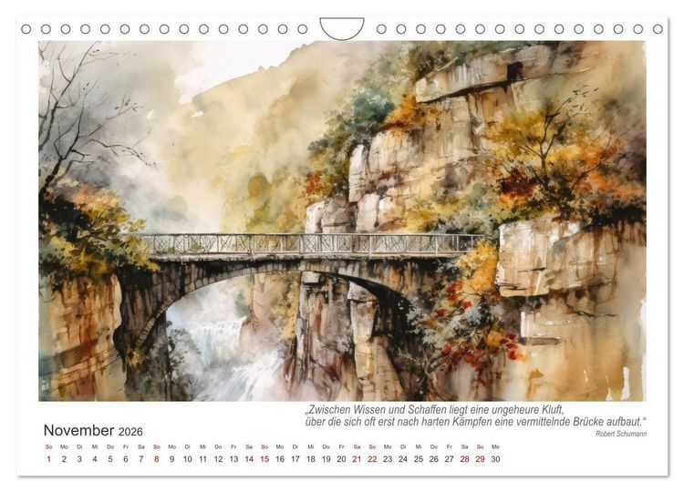 Produktbild: Br&uuml;ckenromantik (Wandkalender 2026 DIN A4 quer), CALVENDO Monatskalender