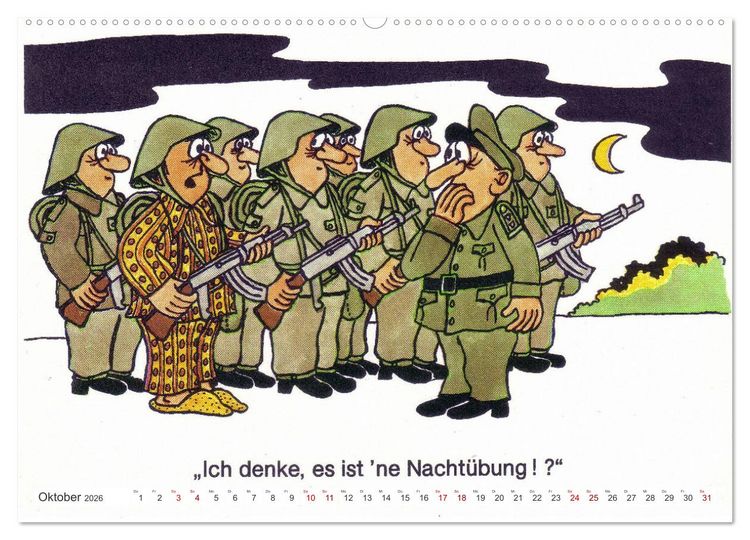 Produktbild: Da lachte die NVA - Karikaturen aus der DDR (hochwertiger Premium Wandkalender 2026 DIN A2 quer), Kunstdruck in Hochglanz