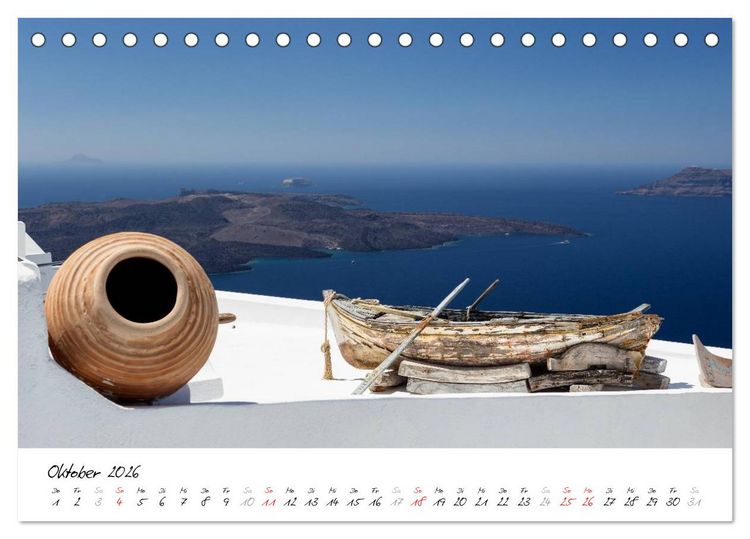Produktbild: Santorini - Fotogene Sch&ouml;nheit (Tischkalender 2026 DIN A5 quer), CALVENDO Monatskalender