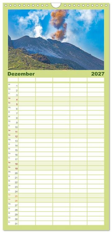 Produktbild: Familienplaner 2027 - Liparische Inseln - Vulkane im Tyrrhenischen Meer mit 5 Spalten (Wandkalender, 21 x 45 cm) CALVENDO