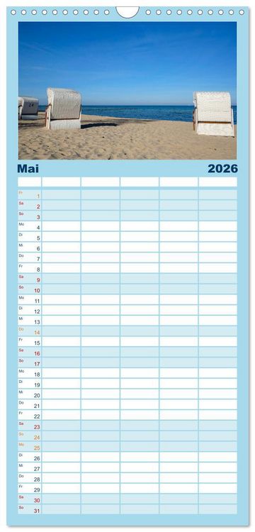 Produktbild: Familienplaner 2026 - Osteeinsel Poel mit 5 Spalten (Wandkalender, 21 x 45 cm) CALVENDO