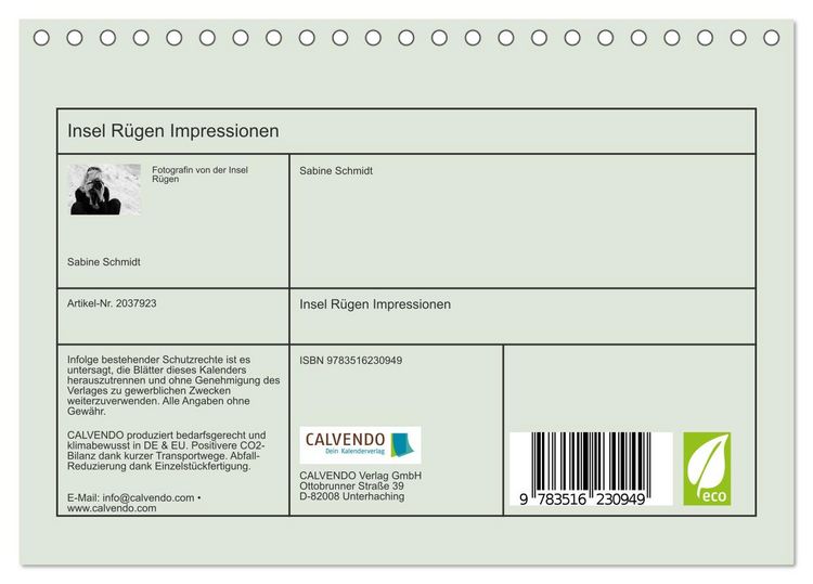 Produktbild: Insel R&uuml;gen Impressionen (Tischkalender 2026 DIN A5 quer), CALVENDO Monatskalender