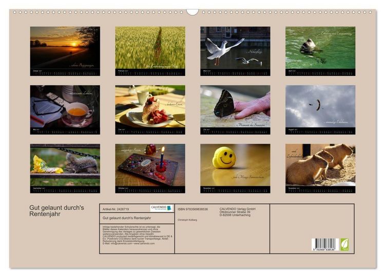 Produktbild: Gut gelaunt durch's Rentenjahr (Wandkalender 2027 DIN A2 quer), CALVENDO Monatskalender