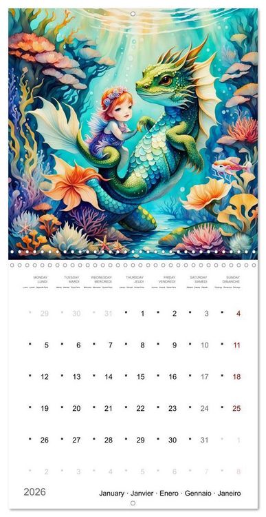 Produktbild: Aventures de sir&egrave;nes (Calendrier mural carr&eacute; 2026 30x30 cm) Calendrier double avec une page pour vos prises de notes