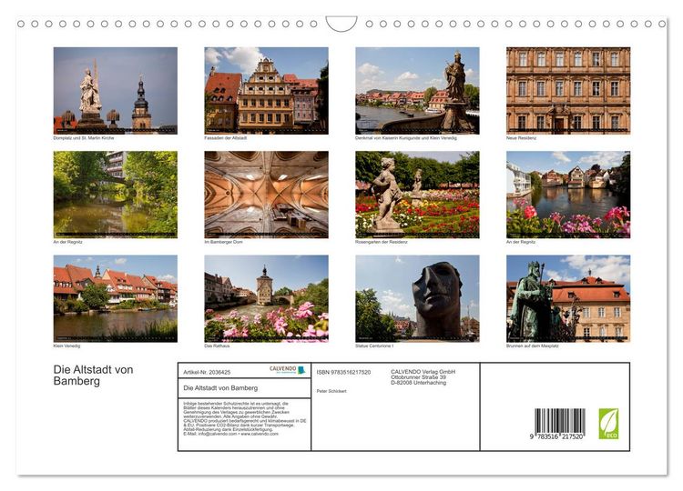 Produktbild: Die Altstadt von Bamberg (Wandkalender 2026 DIN A3 quer), CALVENDO Monatskalender