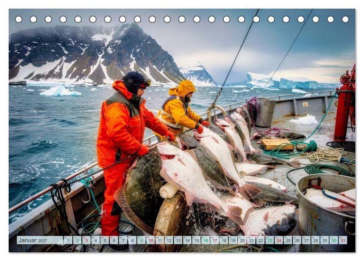 Produktbild: Heilbuttwahnsinn vor Gr&ouml;nland (Tischkalender 2027 DIN A5 quer), CALVENDO Monatskalender