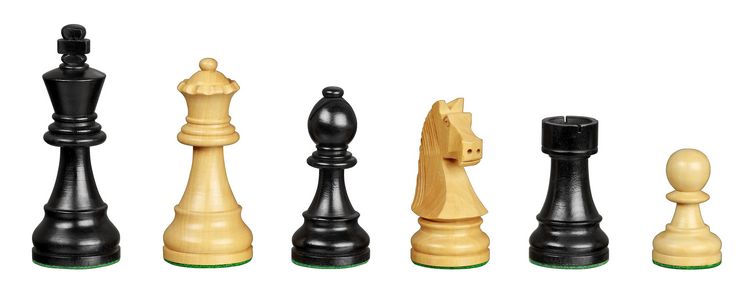 Produktbild: Schachfiguren Arcadius, K&ouml;nigsh&ouml;he 95 mm, schwarz natur, gewichtet, im neutralen Karton