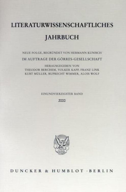 Produktbild: Literaturwissenschaftliches Jahrbuch.
