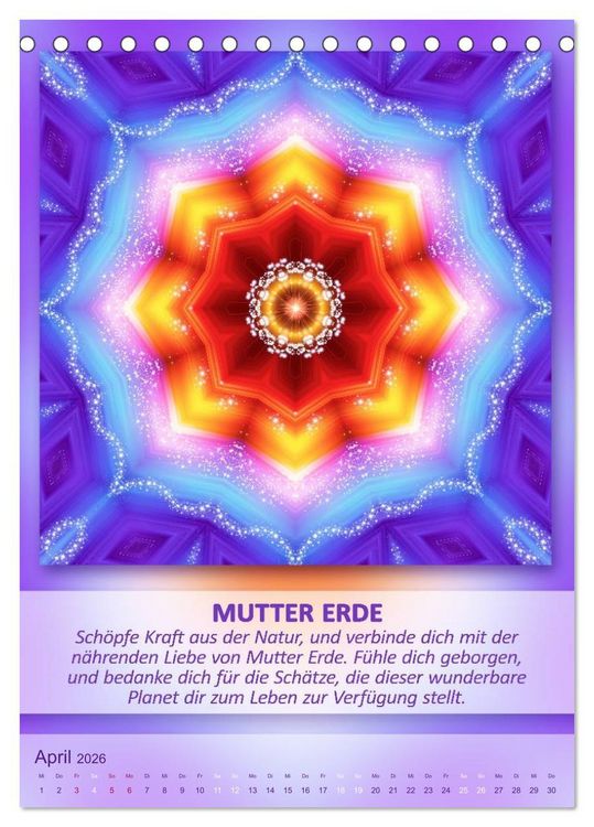 Produktbild: Light Energy Mandalas - Kalender - Vol. 2 (Tischkalender 2026 DIN A5 hoch), CALVENDO Monatskalender