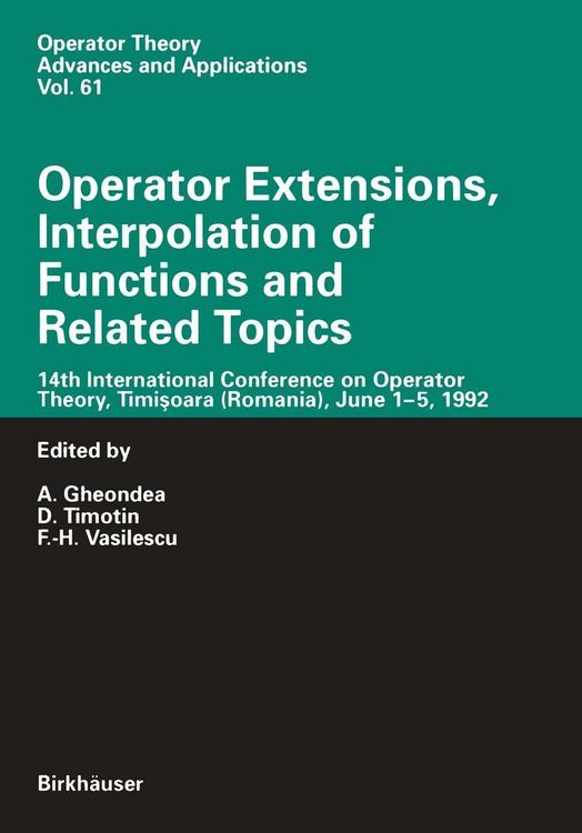 Produktbild: Operator Extensions, Interpolation of Functions and Related Topics