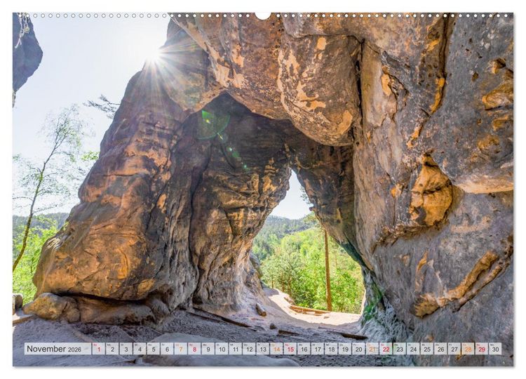 Produktbild: S&auml;chsische Schweiz - Wandern durch das Elbsandsteingebirge (hochwertiger Premium Wandkalender 2026 DIN A2 quer), Kunstdruck in Hochglanz