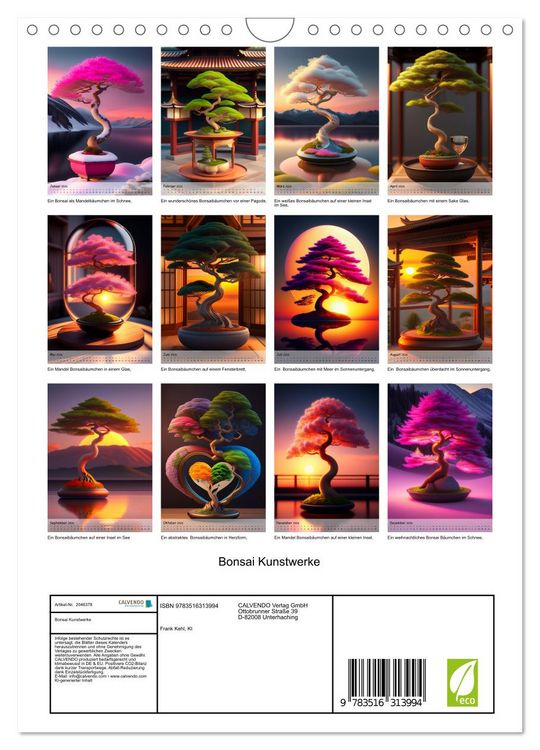 Produktbild: Bonsai Kunstwerke (Wandkalender 2026 DIN A4 hoch), CALVENDO Monatskalender