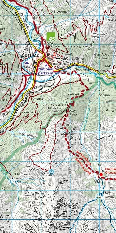 Produktbild: K&uuml;mmerly+Frey Wanderkarte 37 Nationalpark Val M&uuml;stair 1:40.000