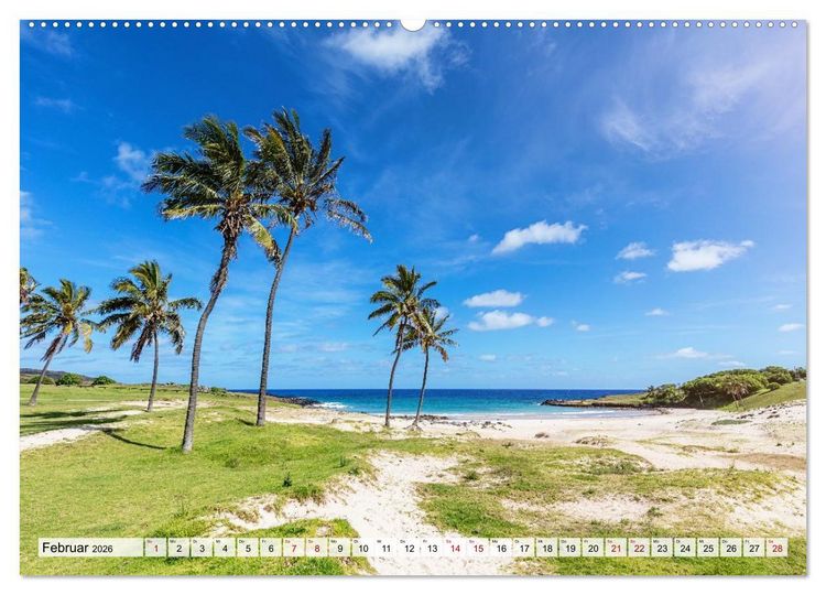 Produktbild: Die Osterinsel &ndash; Mythen, Moai und wilde Sch&ouml;nheit (hochwertiger Premium Wandkalender 2026 DIN A2 quer), Kunstdruck in Hochglanz