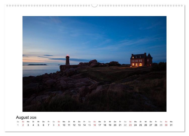 Produktbild: Bretagne - C&ocirc;te de Granit Rose (Wandkalender 2026 DIN A2 quer), CALVENDO Monatskalender