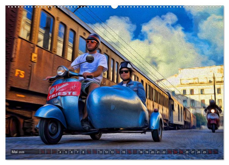 Produktbild: Vespazieren (hochwertiger Premium Wandkalender 2026 DIN A2 quer), Kunstdruck in Hochglanz