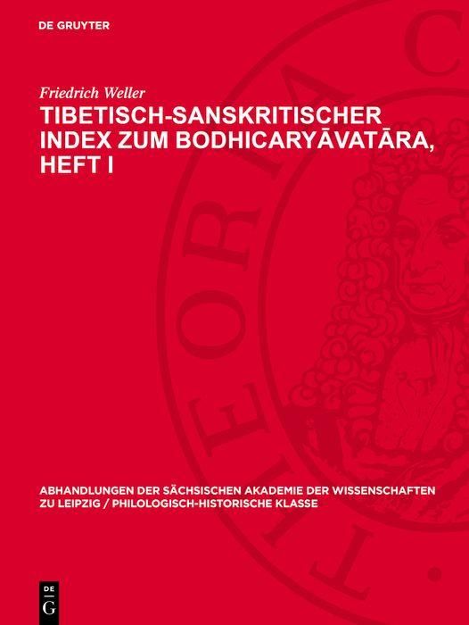 Produktbild: Tibetisch-sanskritischer Index zum Bodhicary&iquest;vat&iquest;ra, Heft I