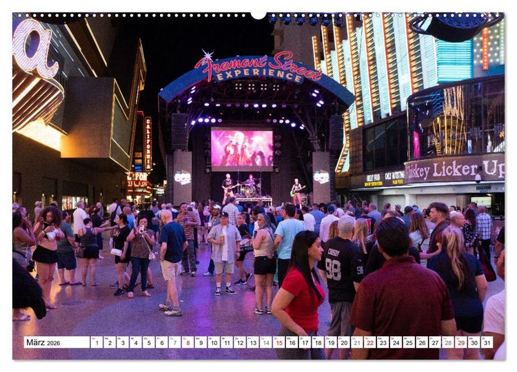 Produktbild: Las Vegas Nightlife - Neonlichter, Casinos und unvergessliche N&auml;chte (Wandkalender 2026 DIN A2 quer), CALVENDO Monatskalender