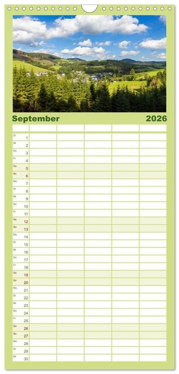 Produktbild: Familienplaner 2026 - Westfeld-Ohlenbach im Wechsel der Jahreszeiten mit 5 Spalten (Wandkalender, 21 x 45 cm) CALVENDO