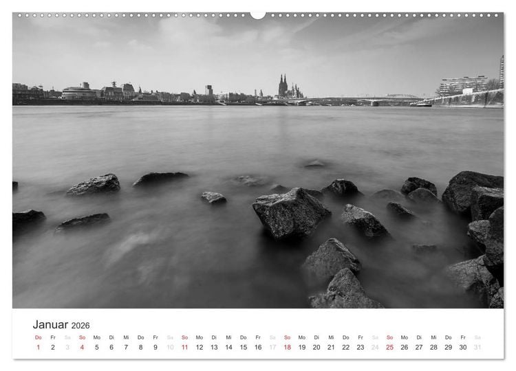 Produktbild: K&ouml;ln - monochrome Ansichten (Wandkalender 2026 DIN A2 quer), CALVENDO Monatskalender