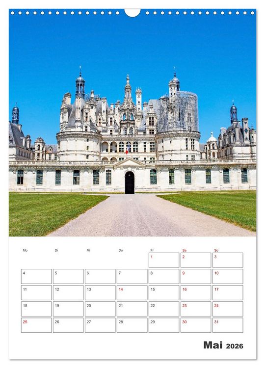 Produktbild: Schl&ouml;sser der Loire - Reiseplaner (Wandkalender 2026 DIN A3 hoch), CALVENDO Monatskalender