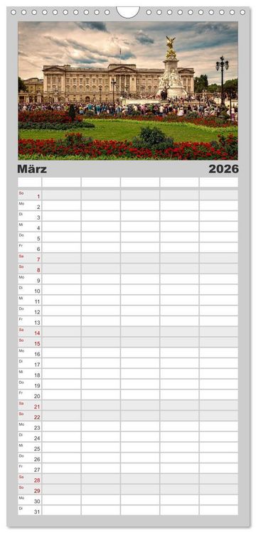 Produktbild: Familienplaner 2026 - Weltmetropole London mit 5 Spalten (Wandkalender, 21 x 45 cm) CALVENDO