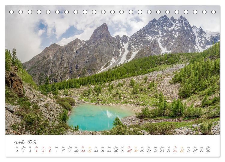Produktbild: Sur la route des Grandes Alpes, la vall&eacute;e de la Guisane (Calendrier de bureau 2026 DIN A5 vertical), CALVENDO calendrier mensuel