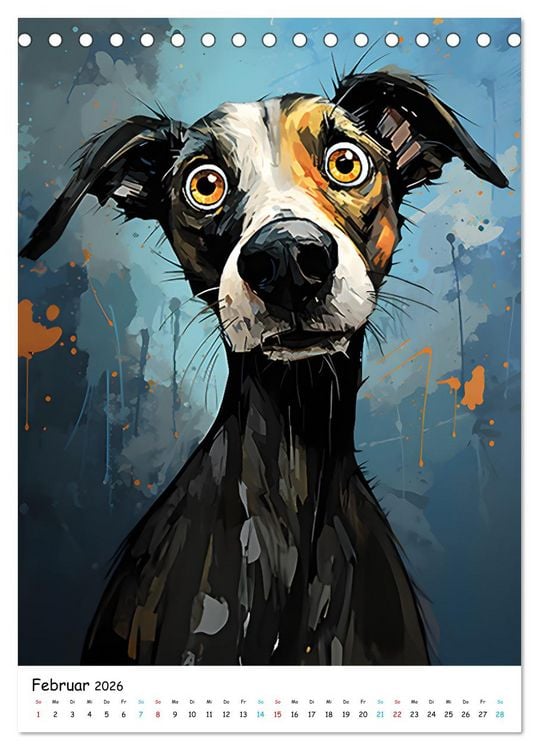 Produktbild: Crazy Dogs Bekannte Hunderassen im Comicstyle (Tischkalender 2026 DIN A5 hoch), CALVENDO Monatskalender