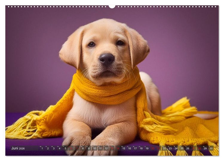 Produktbild: Welpen im Kuschelmodus - Herzerw&auml;rmende kleine Labrador Retriever (Wandkalender 2026 DIN A2 quer), CALVENDO Monatskalender