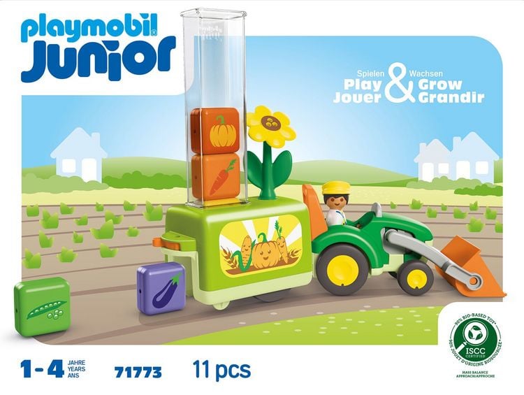 Produktbild: PLAYMOBIL 71773 JUNIOR: Traktor mit lustiger Pflanzmaschine