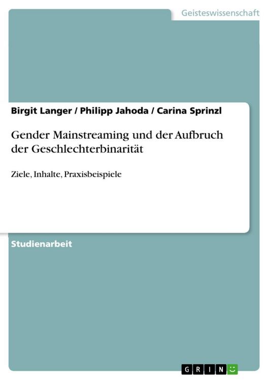Produktbild: Gender Mainstreaming und der Aufbruch der Geschlechterbinarit&auml;t