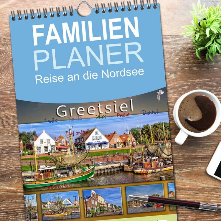 Produktbild: Familienplaner 2026 - Reise an die Nordsee - Greetsiel mit 5 Spalten (Wandkalender, 21 x 45 cm) CALVENDO