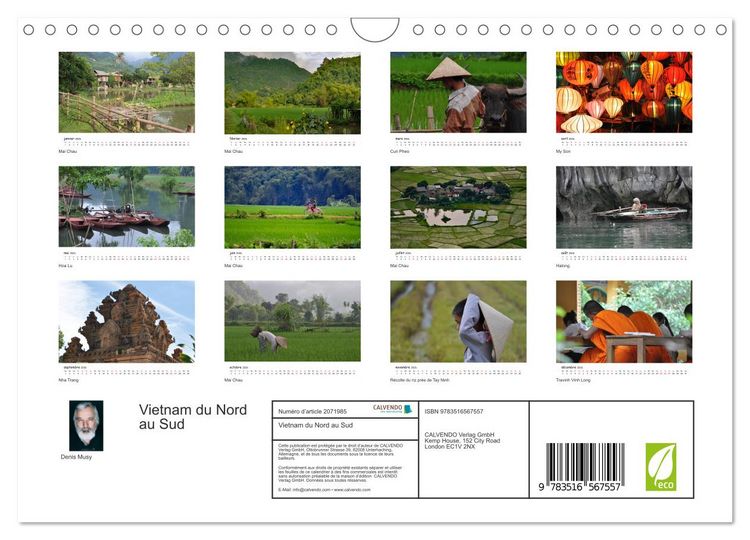 Produktbild: Vietnam du Nord au Sud (Calendrier mural 2026 DIN A4 vertical), CALVENDO calendrier mensuel