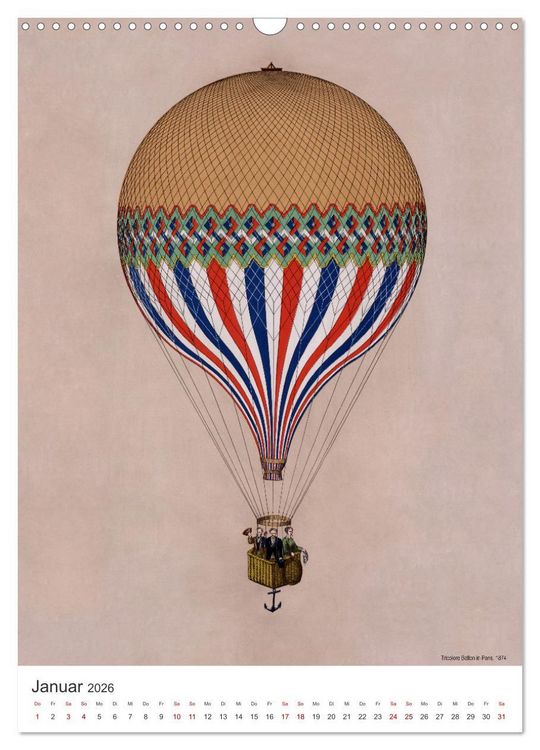 Produktbild: Ballonfahren Kalender (Wandkalender 2026 DIN A3 hoch), CALVENDO Monatskalender