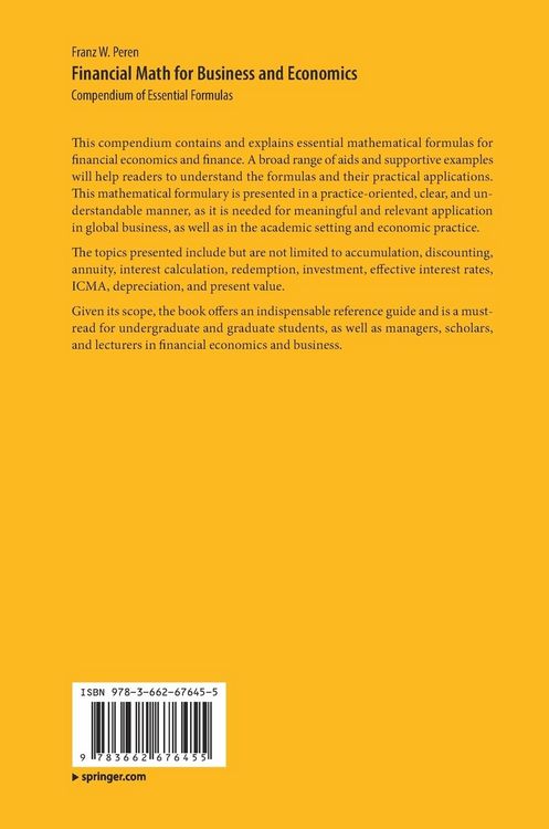 Produktbild: Financial Math for Business and Economics