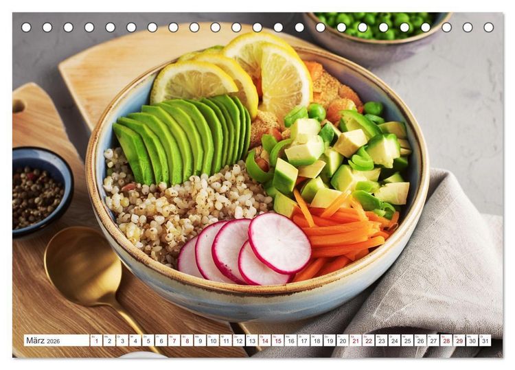 Produktbild: Vegane Bowls - Eine Sch&uuml;ssel voller Geschmack (Tischkalender 2026 DIN A5 quer), CALVENDO Monatskalender