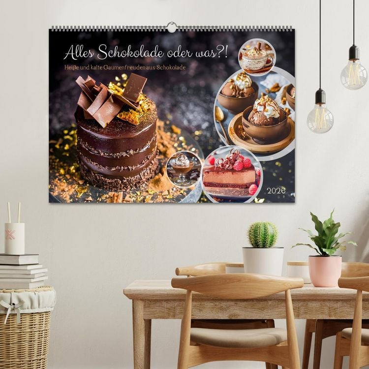 Produktbild: Alles Schokolade oder was?! - Hei&szlig;e und kalte Gaumenfreuden aus Schokolade (Wandkalender 2026 DIN A2 quer), CALVENDO Monatskalender
