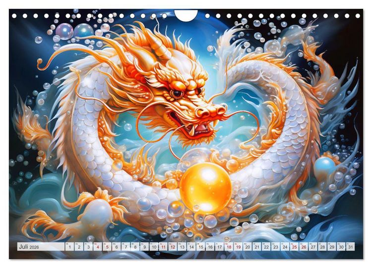 Produktbild: Jahr des Drachen - Im Stil des chinesischen Tierkreiszeichens (Wandkalender 2026 DIN A4 quer), CALVENDO Monatskalender