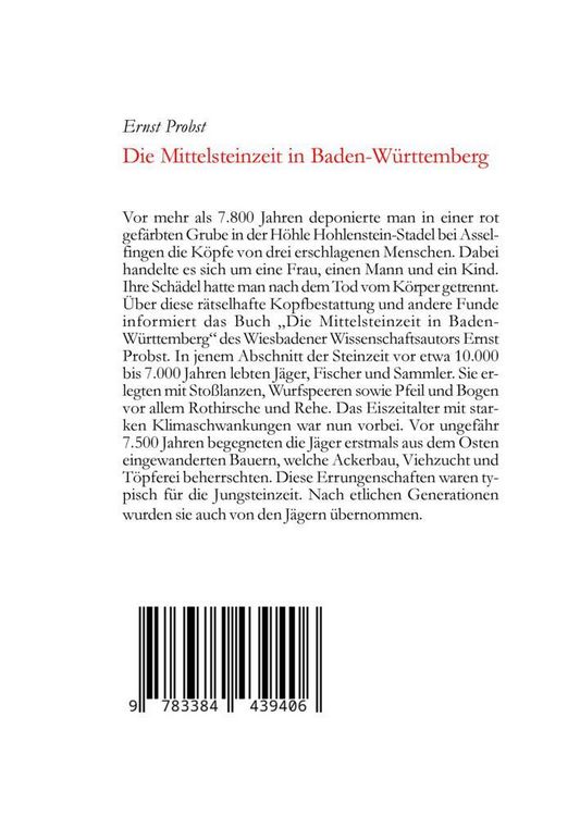 Produktbild: Die Mittelsteinzeit in Baden-W&uuml;rttemberg