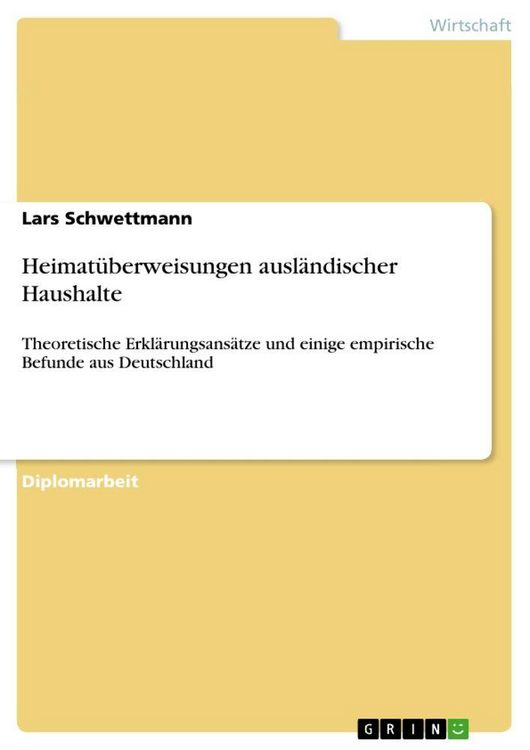 Produktbild: Heimat&uuml;berweisungen ausl&auml;ndischer Haushalte