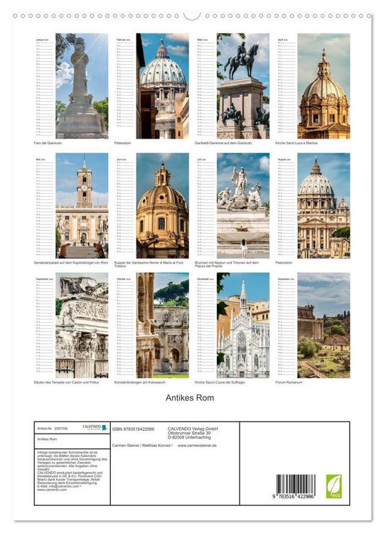 Produktbild: Antikes Rom (hochwertiger Premium Wandkalender 2026 DIN A2 hoch), Kunstdruck in Hochglanz